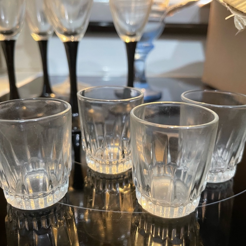 Elegant Clear Glass Shot Glass Set of 5